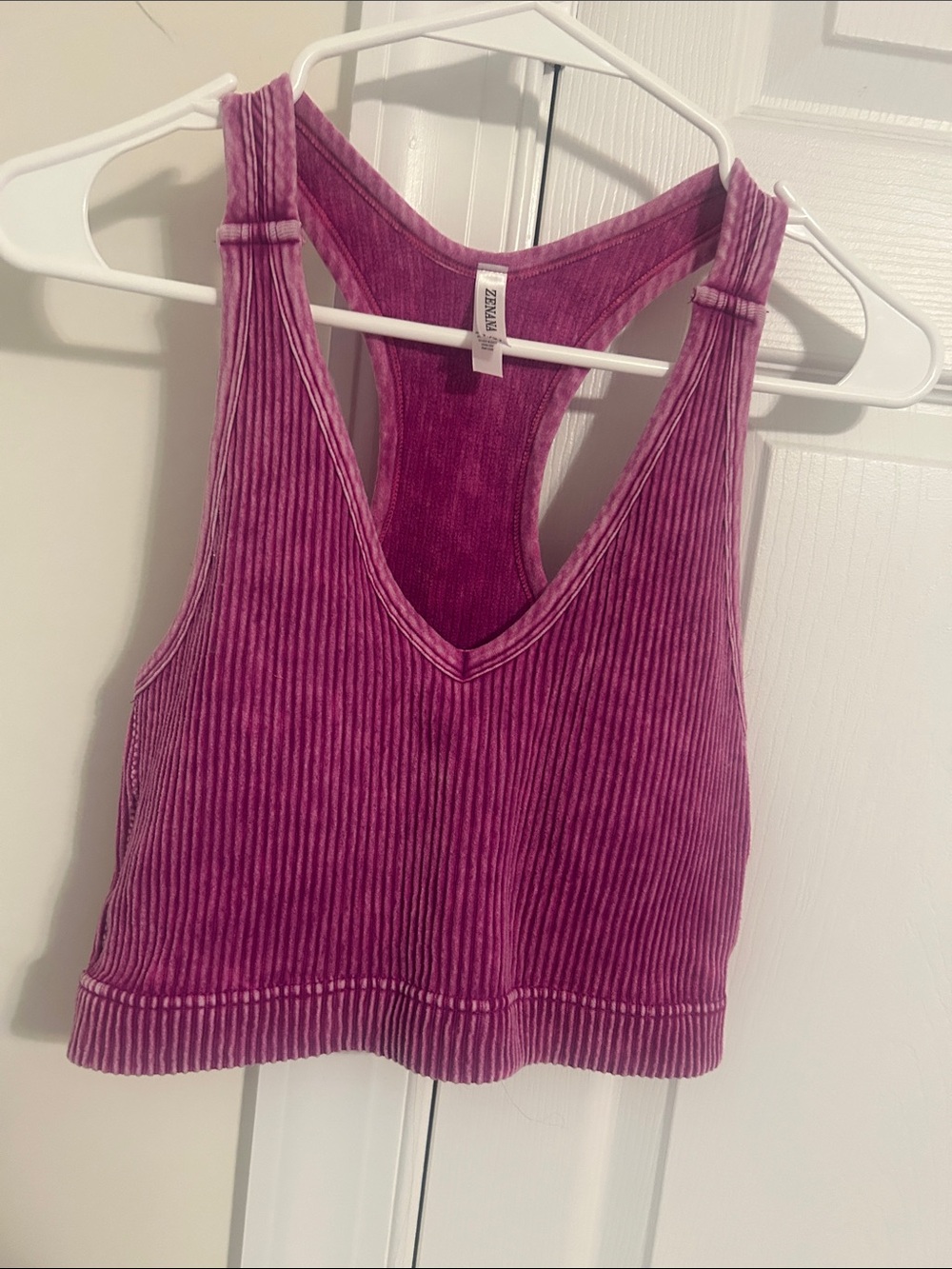 Zenana Ribbed Brami - NWOT plum color - size L/XL